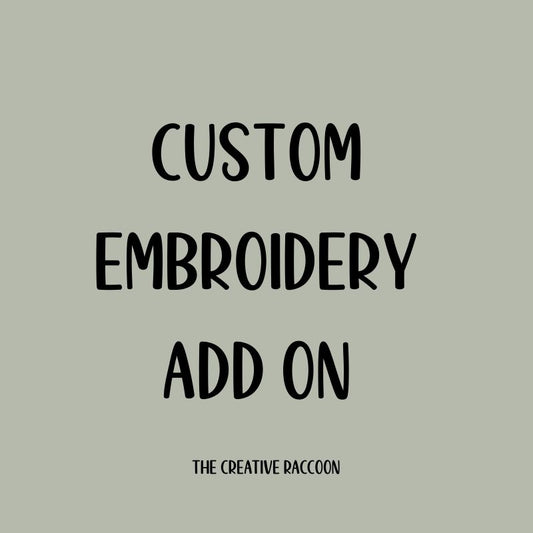 Custom Embroidery Add On.
Custom Embroidery Add on: Applique Monograms - The Creative Raccoon