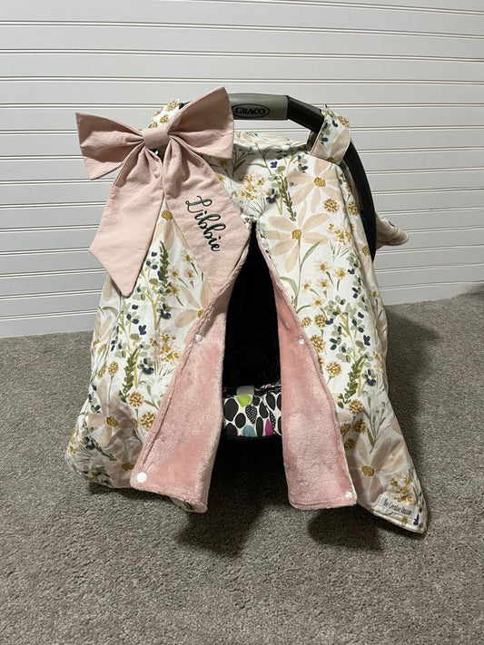 Daisy Car Seat Canopy: Floral Nursery Decor - The Creative Raccoon