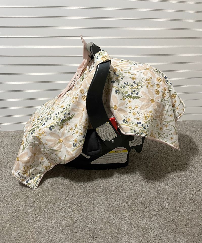 Daisy Car Seat Canopy: Floral Nursery Decor - The Creative Raccoon