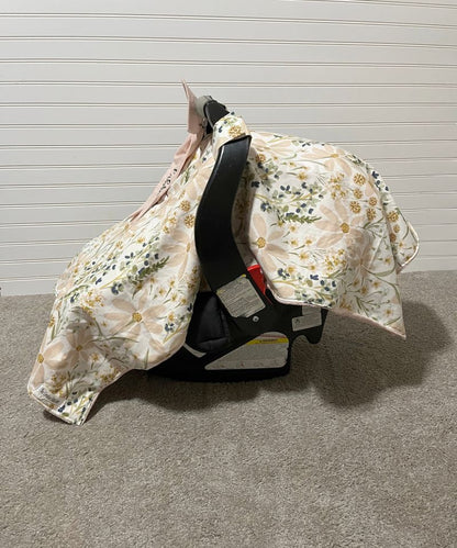 Daisy Car Seat Canopy: Floral Nursery Decor - The Creative Raccoon