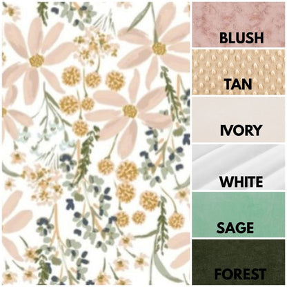 Daisy blanket, car seat canopy, car seat strap covers minky colors: Floral Nursery Decor - The Creative Raccoon