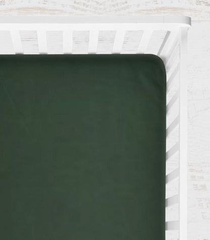 Dark Hunter Green Crib Sheet - The Creative Raccoon