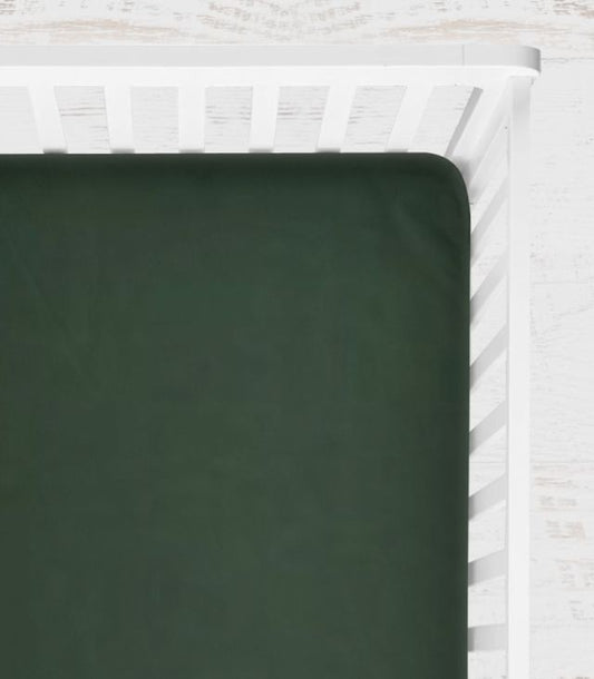 Dark Hunter Green Crib Sheet - The Creative Raccoon