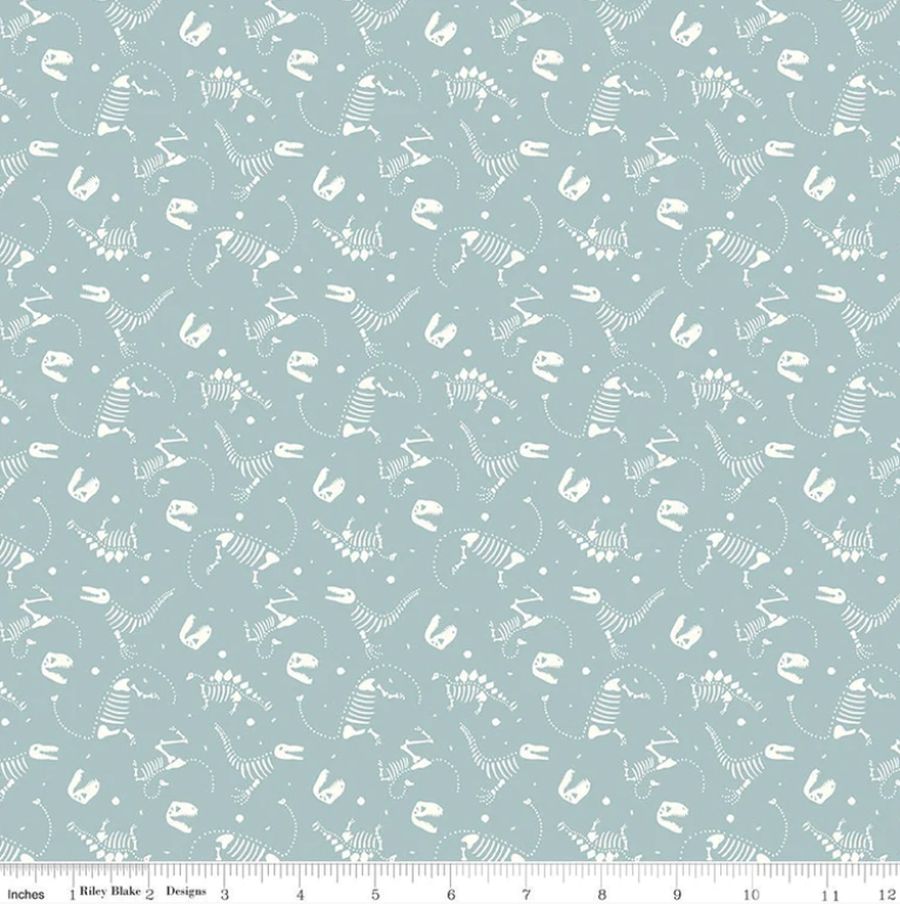 Dinosaur Fabric, Dinosaur Skeletons - The Creative Raccoon