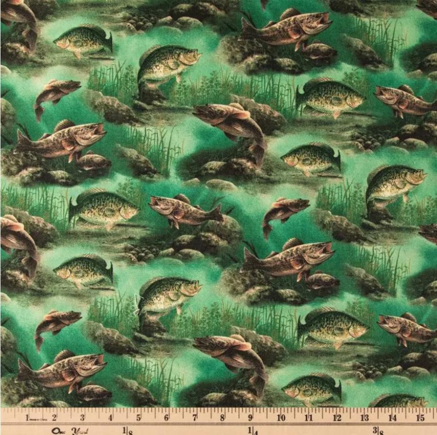 Fishing Fabric, Quilting Cotton, Fish Fabric - The Creative Raccoon