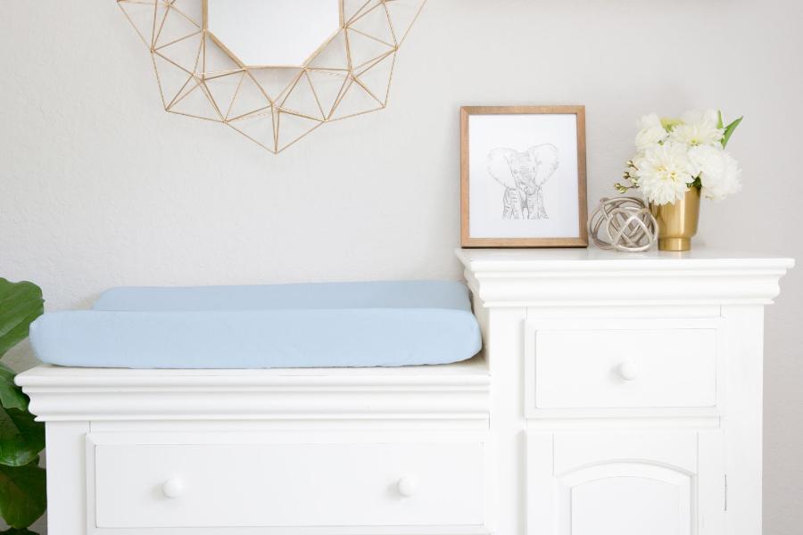 Fitted Crib Sheet Changing Pad Cover Blue Nursery Theme - The Creative Raccoon