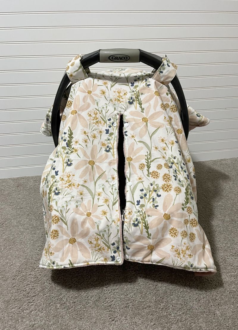 Floral Car Seat Canopy: Daisy Nursery Decor - The Creative Raccoon
