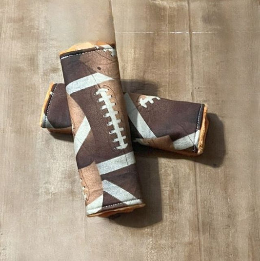 Football Theme Car Seat Strap Covers 1st Birthday Gift - The Creative Raccoon