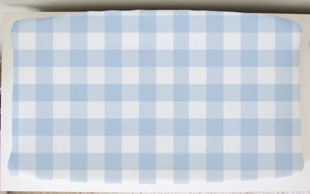 Gingham Changing Pad Cover: Baby & White - The Creative Raccoon