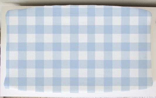 Gingham Changing Pad Cover: Baby & White - The Creative Raccoon