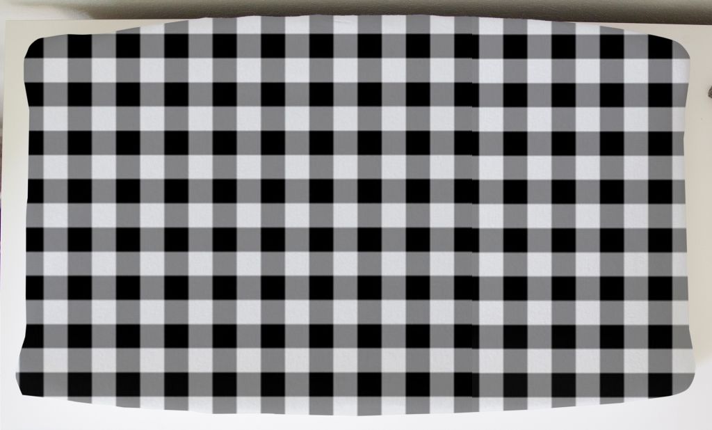 Gingham Changing Pad Cover: Black & White - The Creative Raccoon