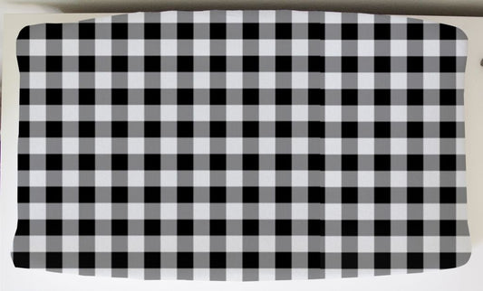 Gingham Changing Pad Cover: Black & White - The Creative Raccoon