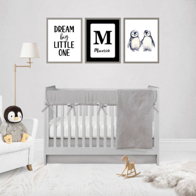 Gray Bedding Baby Crib Sets Crib Comforter Grey Nursery - The Creative Raccoon