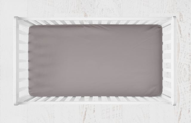 Gray Crib Sheet- The Creative Raccoon