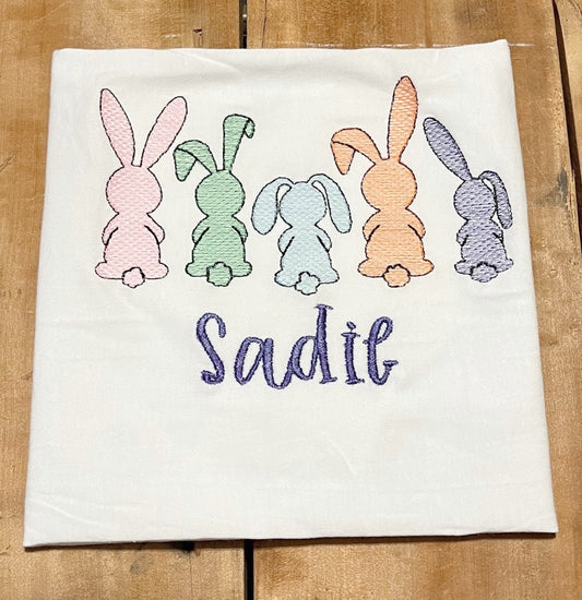 embroidered Easter bunny shirt with optional name