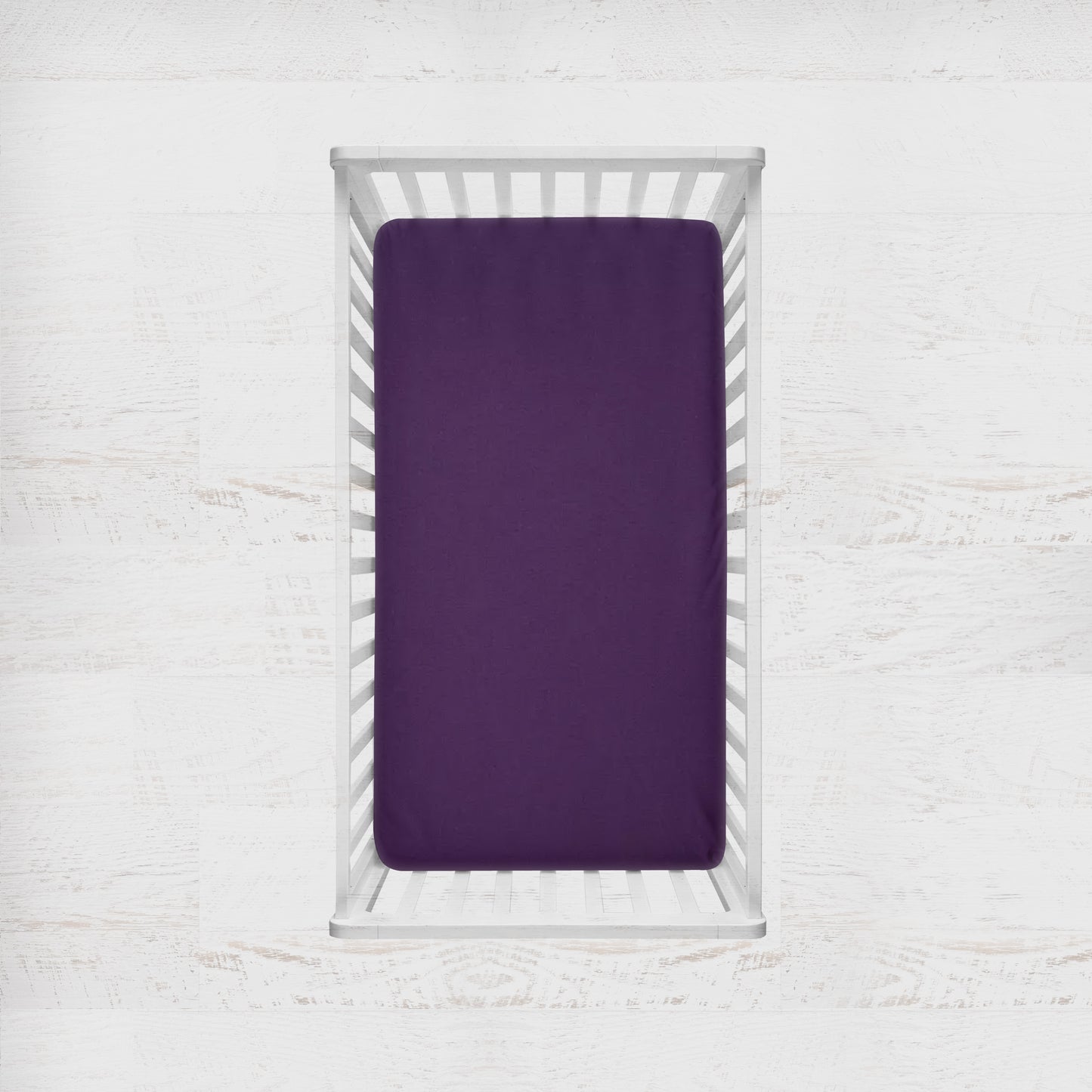 dark purple sheet available in standard crib size (28x52") & mini crib size (24x38")