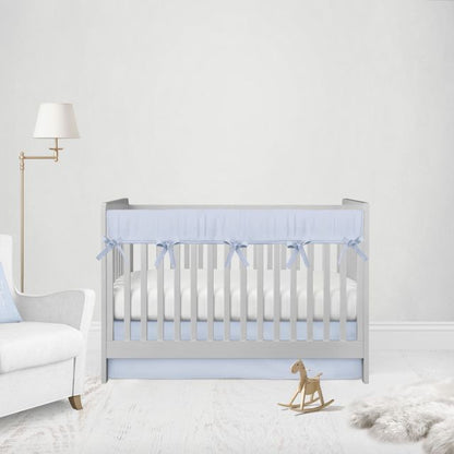 Light Blue Crib Skirt & Rail cover - Crib Bedding Set Light Blue Nursery - The Creative Raccoon