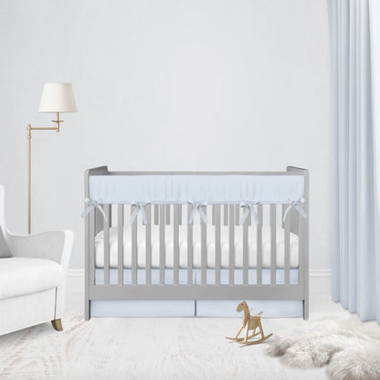 Light Blue Pleat Crib Skirt & Rail cover - Crib Bedding Set Light Blue Nursery - The Creative Raccoon