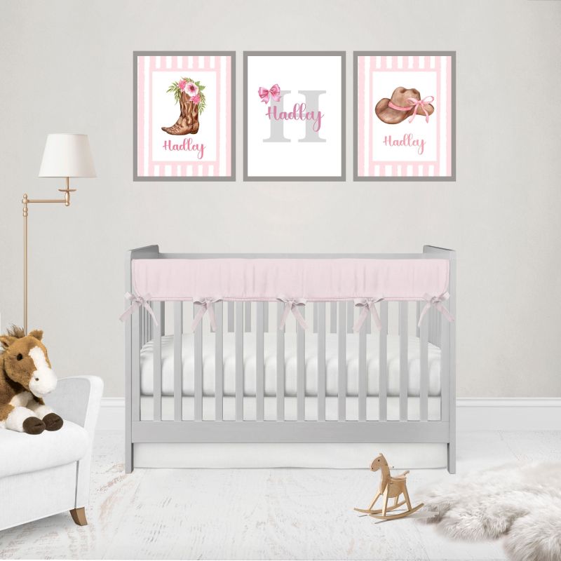 Light Pink Crib Rail Cover Set, Girl Nursery Bedding -  The Creative Raccoon