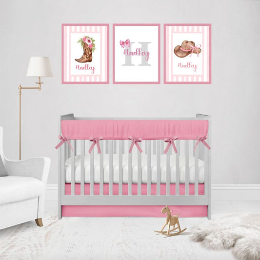 Mini Crib Bedding 2-Piece Set Pink Nursery - The Creative Raccoon