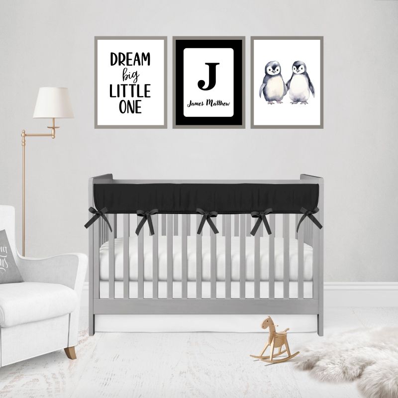 Mini Crib Bedding, Black Nursery - The Creative Raccoon