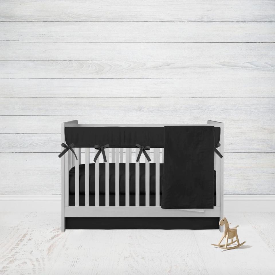 Mini Crib Bedding, Black Nursery - The Creative Raccoon