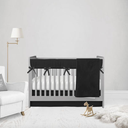 Mini Crib Bedding, Black Nursery, 2-Piece Set - The Creative Raccoon 