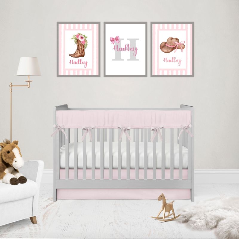 Mini Crib Bedding Set, Pink Nursery - The Creative Raccoon