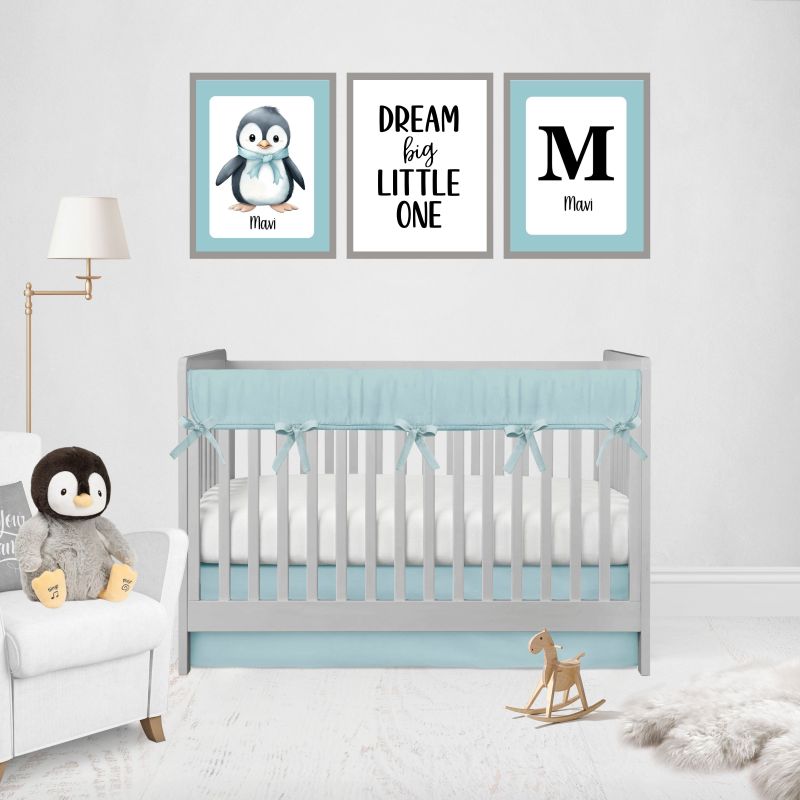 Mini Crib Bedding Sets, Blue Nursery - The Creative Raccoon