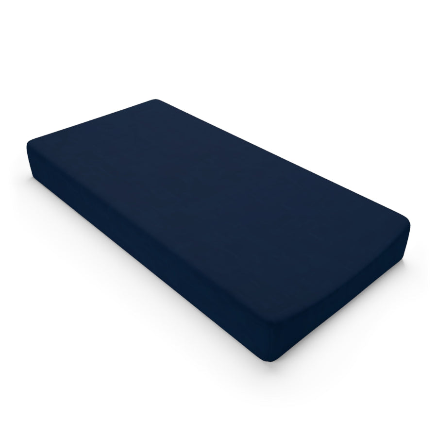 Navy Bedding Crib Sheet Changing Pad Cover Blue - The Creative Raccoon