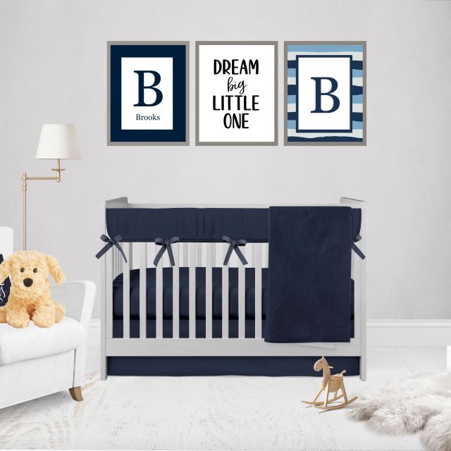 Navy Crib Bedding Set - The Creative Raccoon