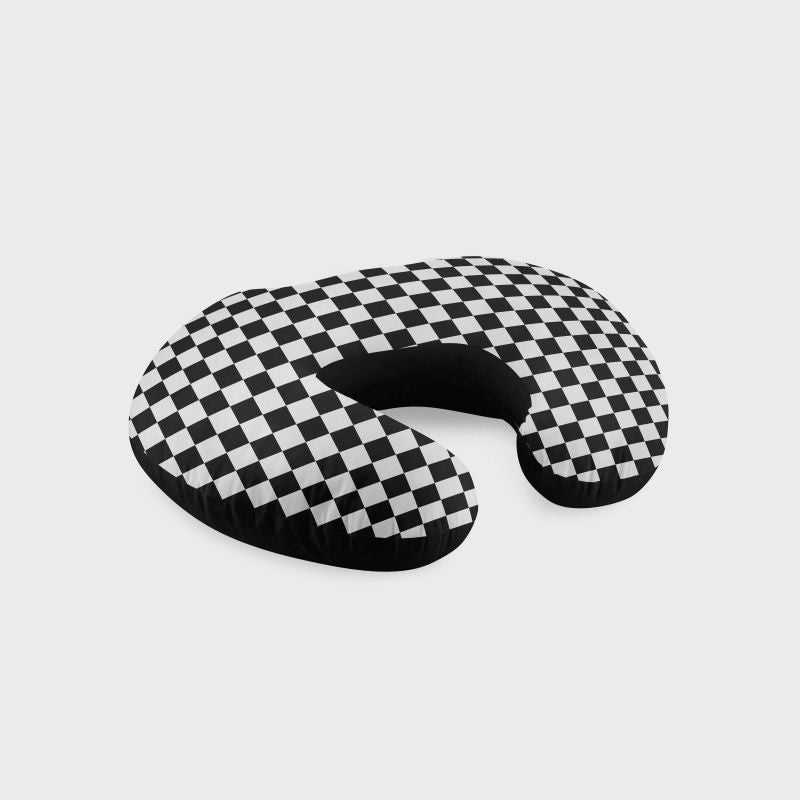 Black and white checkered U-shaped nursing pillow. Nursing Pillow Cover & Nursing Cover: Checkered - The Creative Raccoon