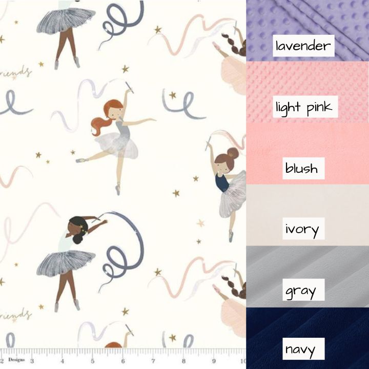 minky fabrics available for the ballerina blanket - The Creative Raccoon