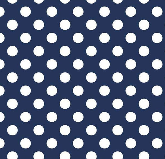 Polka Dot Fabric, Navy Blue Fabric - The Creative Raccoon