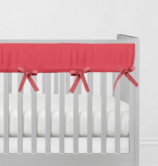Red Crib Rail Cover - The Creative Raccoon