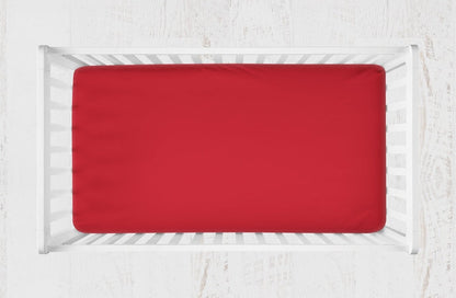 Red Themed Changing Pad Cover Crib Sheet Red Nursery Decor - The Creative Raccoon