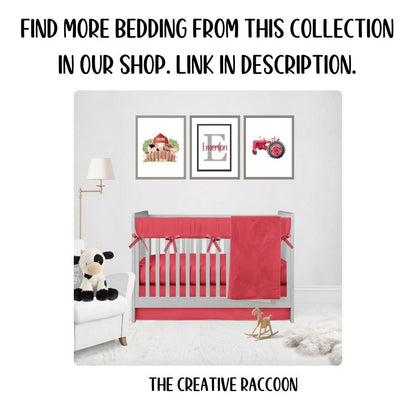 Red Themed Changing Pad Cover Crib Sheet Red Nursery Decor - The Creative Raccoon