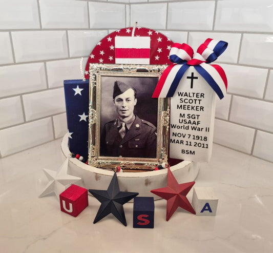 Soldier Memorial Wood Block Keepsake Gift Decor - FLINT TIGGS WOOD CO