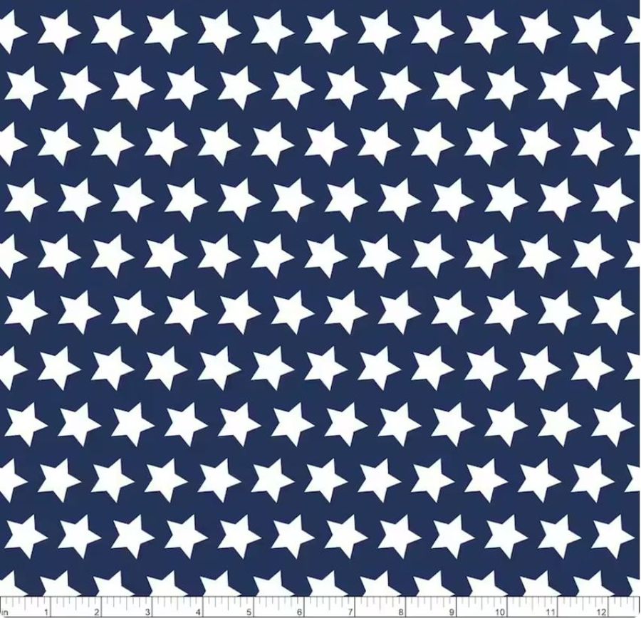 Star Fabric, Navy Blue Cotton Fabric, Riley Blake - The Creative Raccoon