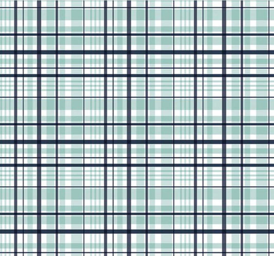 Tartan Plaid Fabric, Riley Blake Designs, It's a Boy Plaid Aqua - The Creative Raccoon