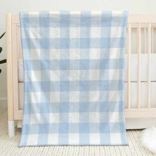 light blue & white minky crib blanket or minky comforter