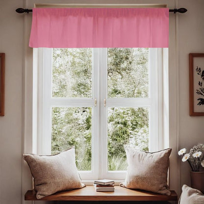 Window with pink valance, white frame, and wooden bench with pillows.
Window Valance, Hot Pink Curtain, Room Decor - The Creative Raccoon