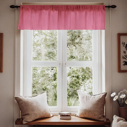 Window with pink valance, white frame, and wooden bench with pillows.
Window Valance, Hot Pink Curtain, Room Decor - The Creative Raccoon