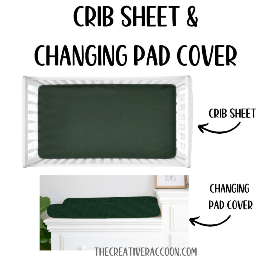 Woodland Themed Crib Sheet Changing Pad Cover Hunter - The Creative Raccoon 