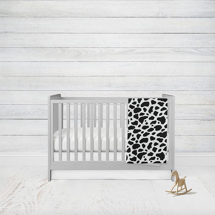Baby Girl Crib Bedding Sets, 5 - Piece Set, Cowhide Baby Blanket - The Creative Raccoon