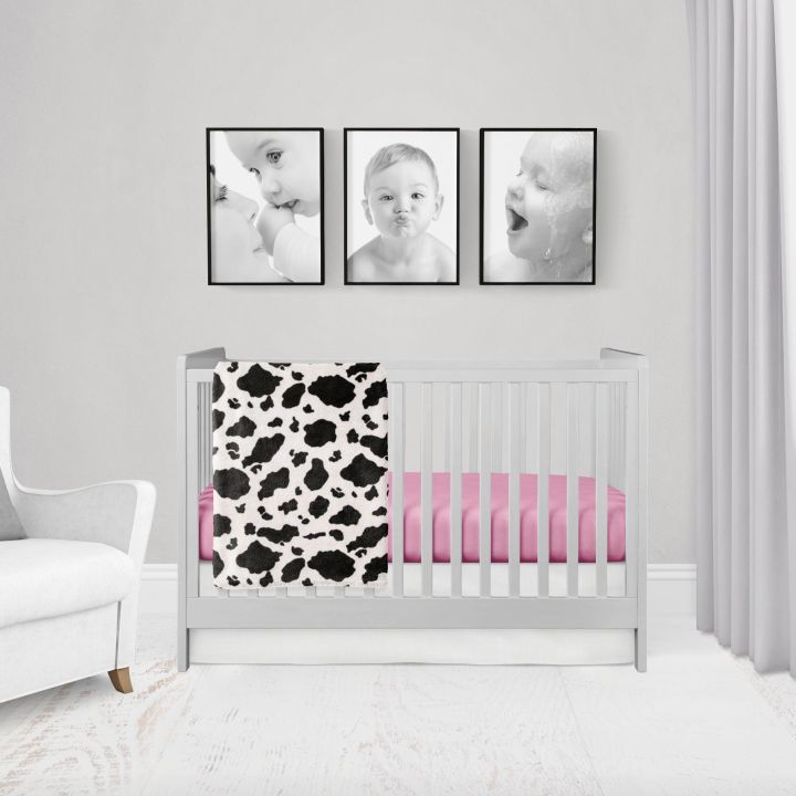 Baby Girl Farm Crib Bedding 2 - Piece Set, Pink Crib Sheets - The Creative Raccoon