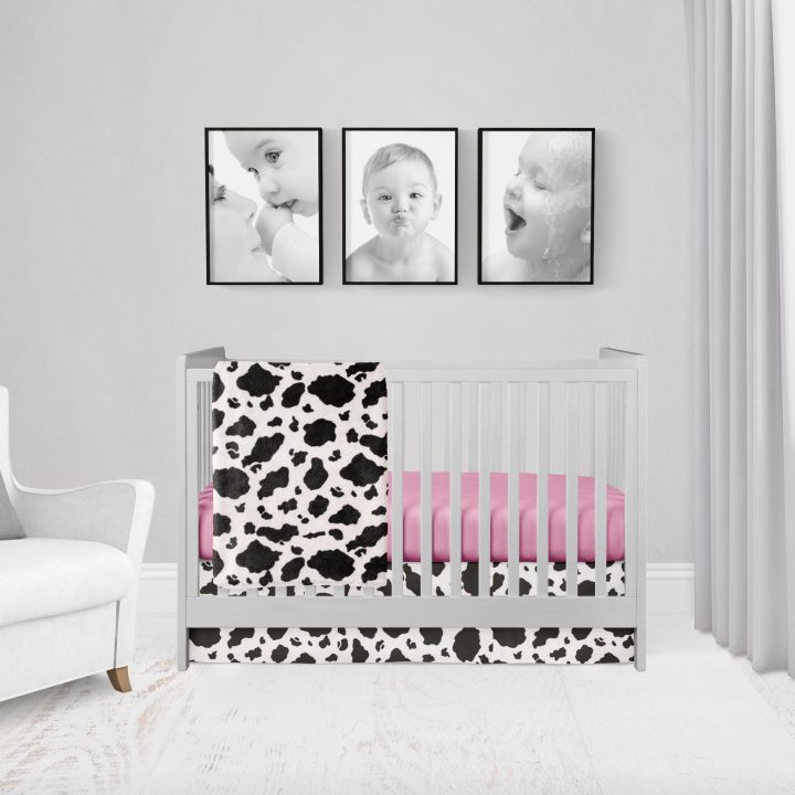 Baby Girl Farm Crib Bedding 3 - Piece Set, Pink Crib Sheets - The Creative Raccoon