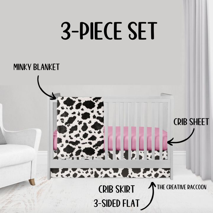 Baby Girl Farm Crib Bedding 3 - Piece Set, Pink Crib Sheets - The Creative Raccoon