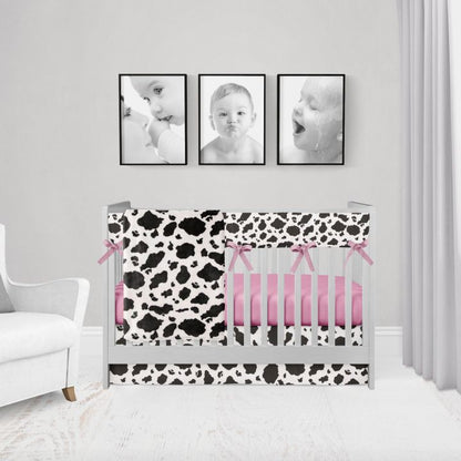 Baby Girl Farm Crib Bedding 4 - Piece Set, Pink Crib Sheets - The Creative Raccoon