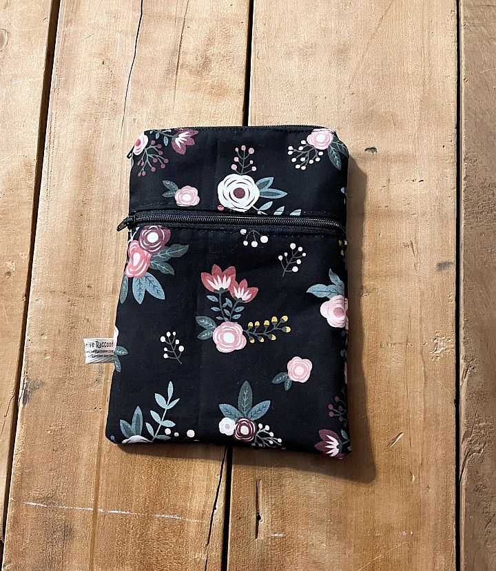 Black Floral Wet Dry Bag for Feminine Products, Best Seller - The Creative Raccoon